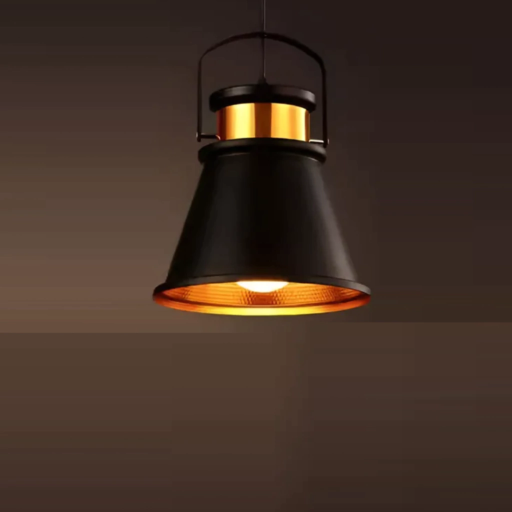 Colgante Negro con detalles color cobre E27
D25cm