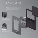 TECLA Y DIMMER LED MILAN GRIS MACROLED, 1 CANAL, AC 250V, 10A MAX. 1 DIMMER, BASTIDOR METALICO