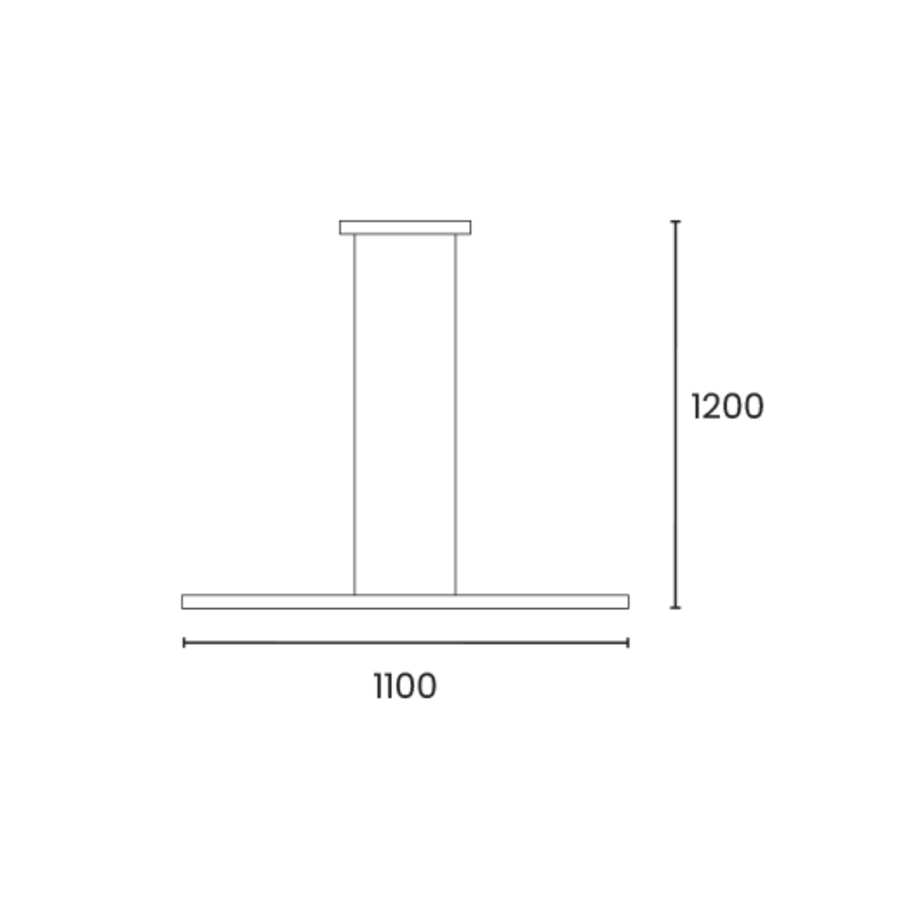 Colgante lineal negro ø110cm 18w de led