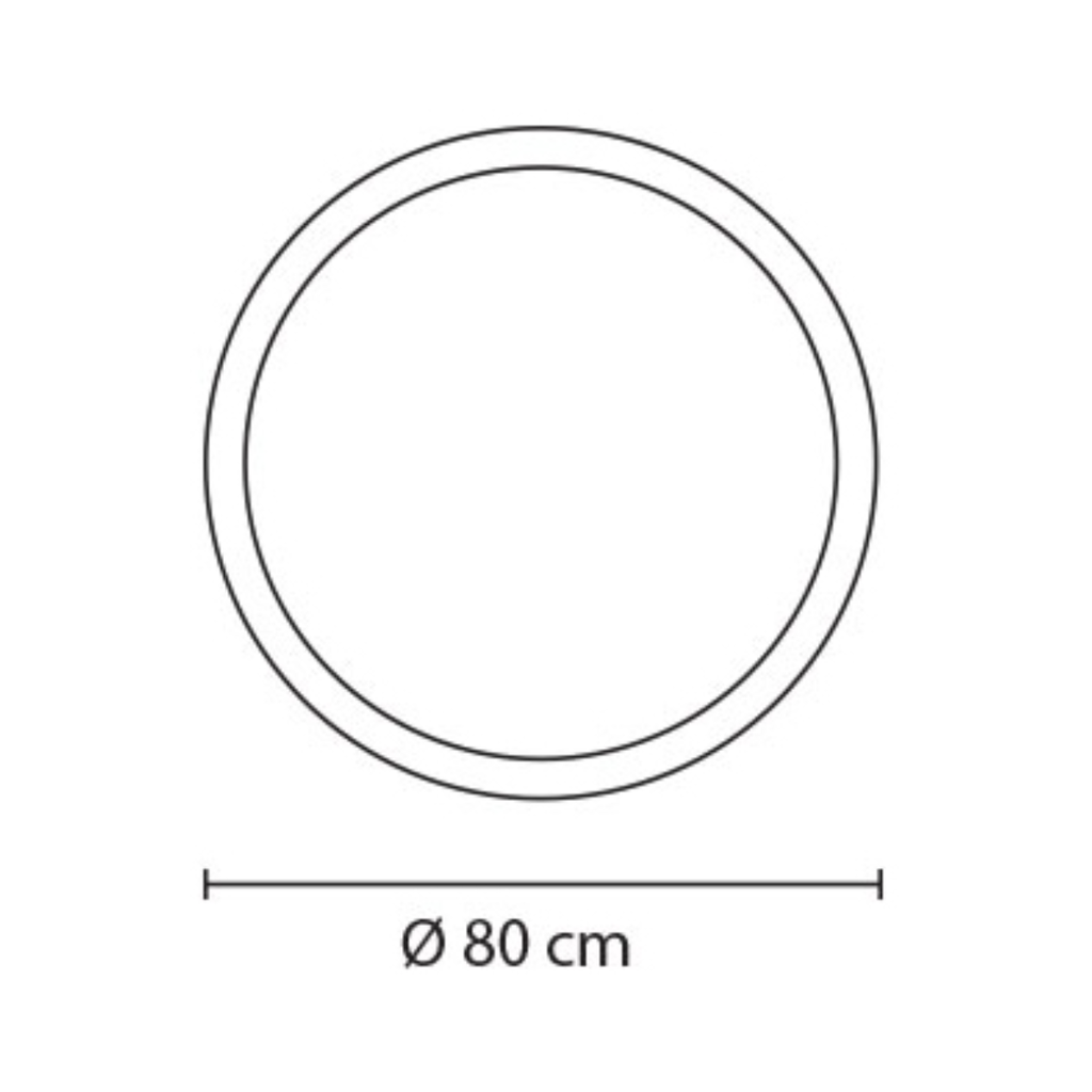 Espejo circular 80cm con luz touch led 28w por fuera