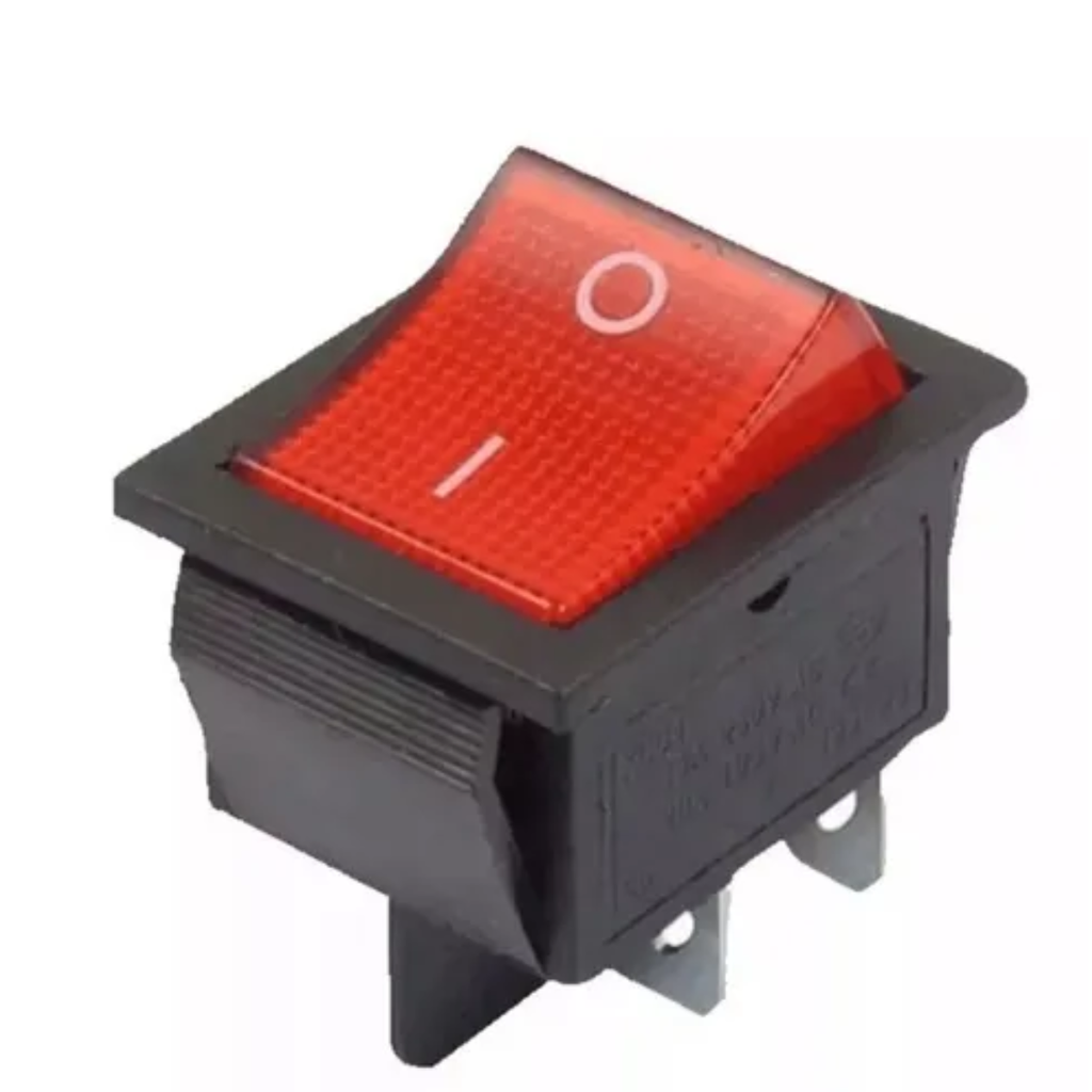 LLAVE TECLA 15A 4 PATAS C/LUZ ROJAB   SS334 BR