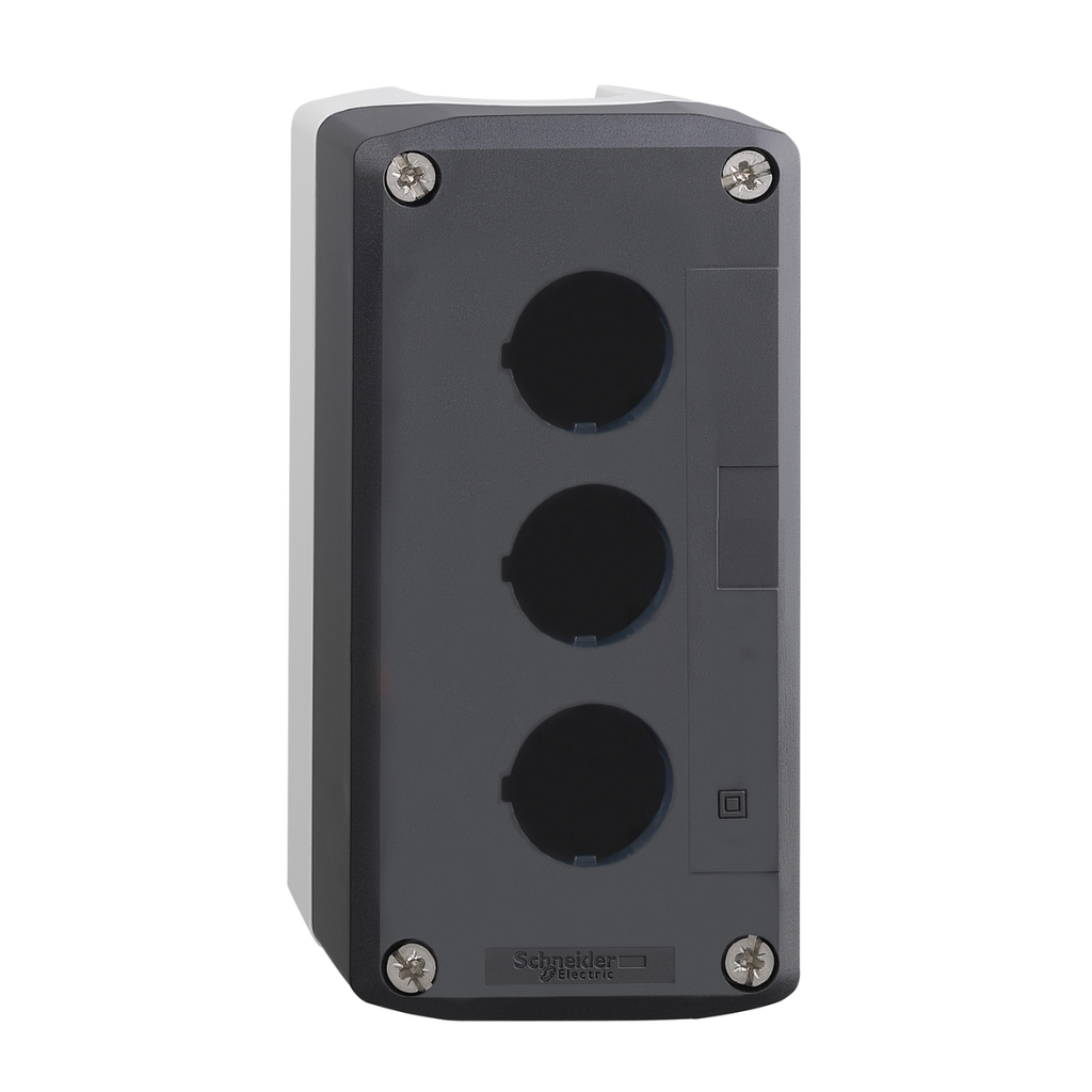 Caja plástica, con 3 perforaciones para cabezales XB5