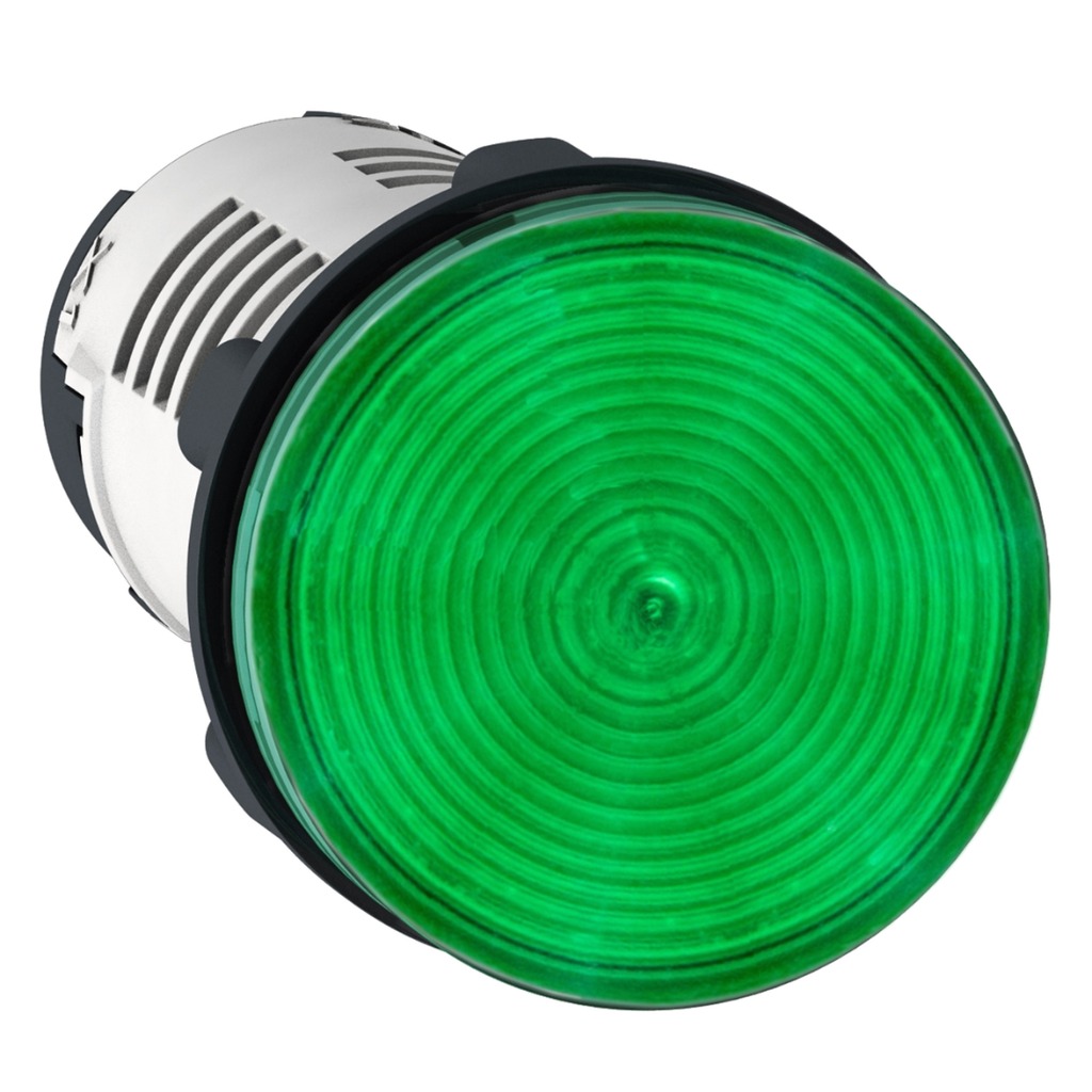 Piloto luminoso , plástico, monolítico, Verde Led 230VAC