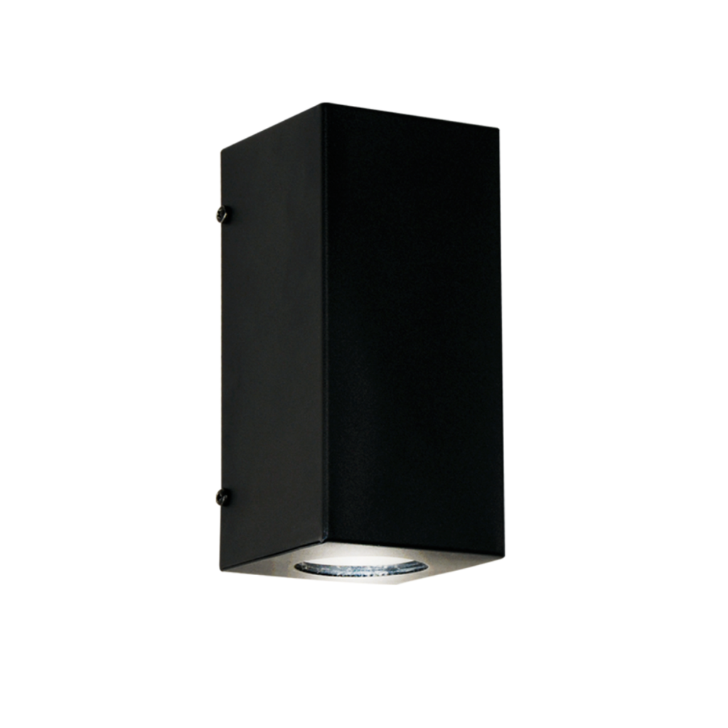 Aplique difusor "MONACO" bi 2x GU-10 (95x95x182mm) NEGRO TEXT