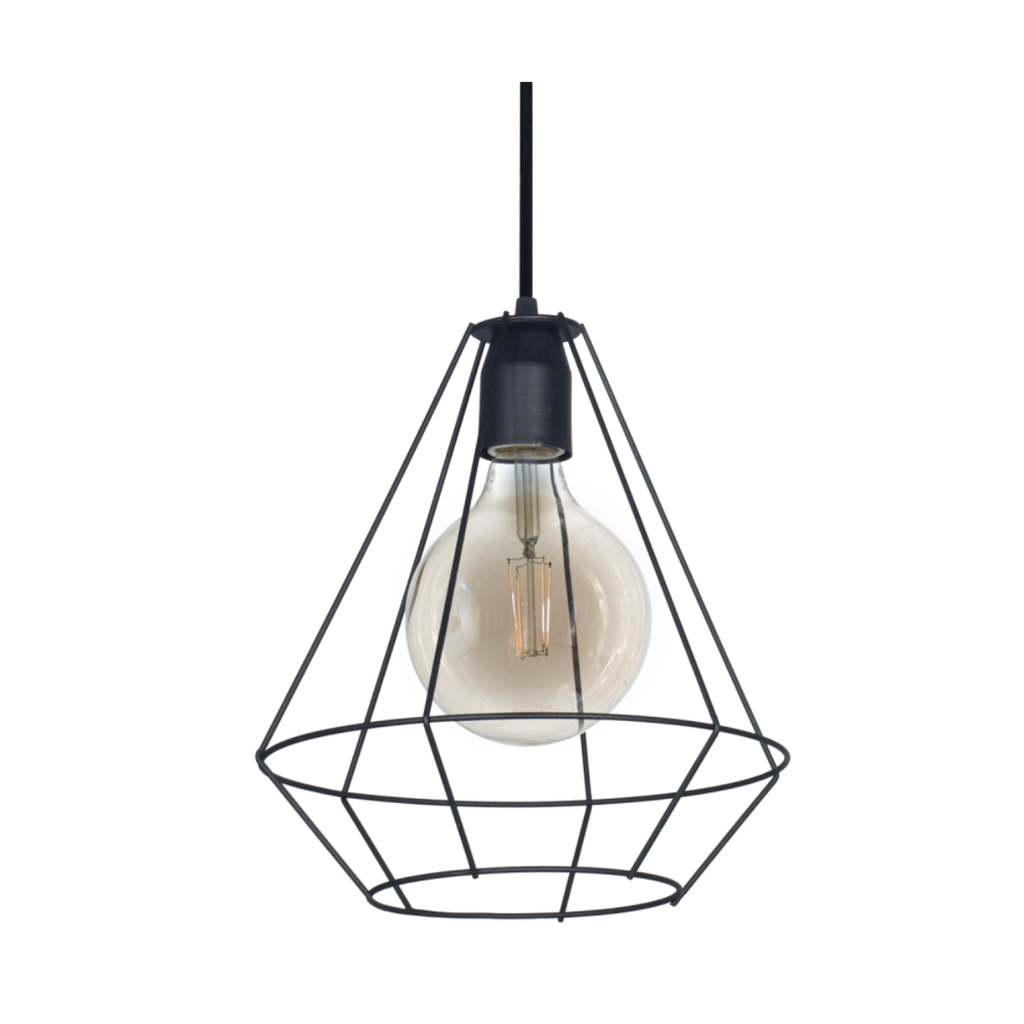 Colgante "ORLEANS" (Ø 260 x H: 300 mm.) NEGRO TEXT