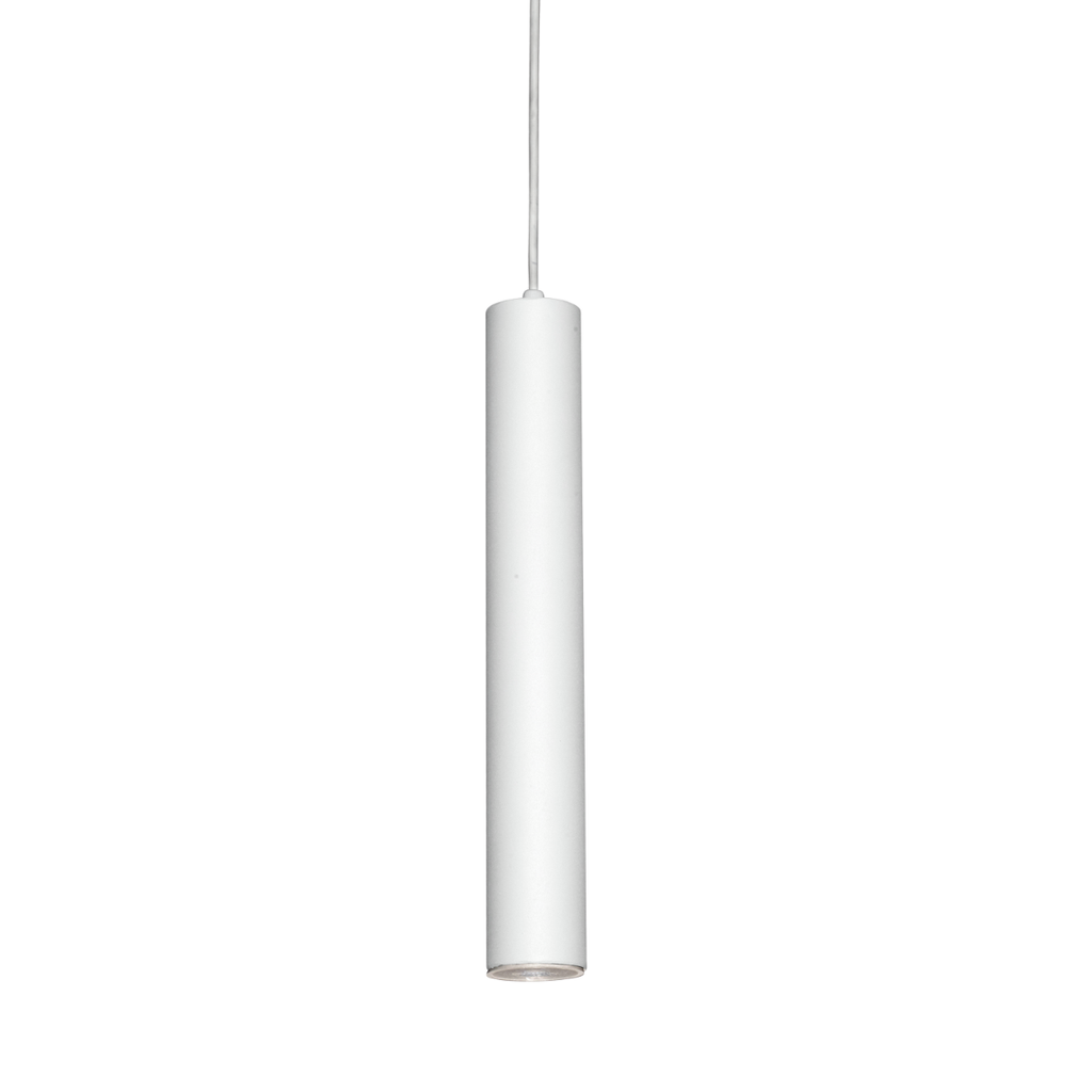 Colgante "TUBO" 1 x GU-10 (Ø50 x H:500 mm.) BLANCO TEXTURADO