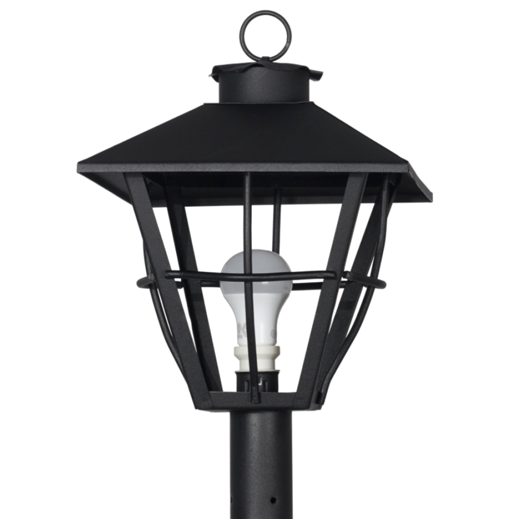 Farol de hierro colonial mediano p/caño NEGRO TEXT