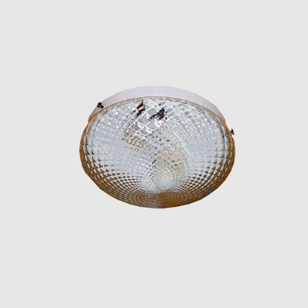 Plafón "BOINA" Ø 15 cm. veneciana c/base blanca BLANCO