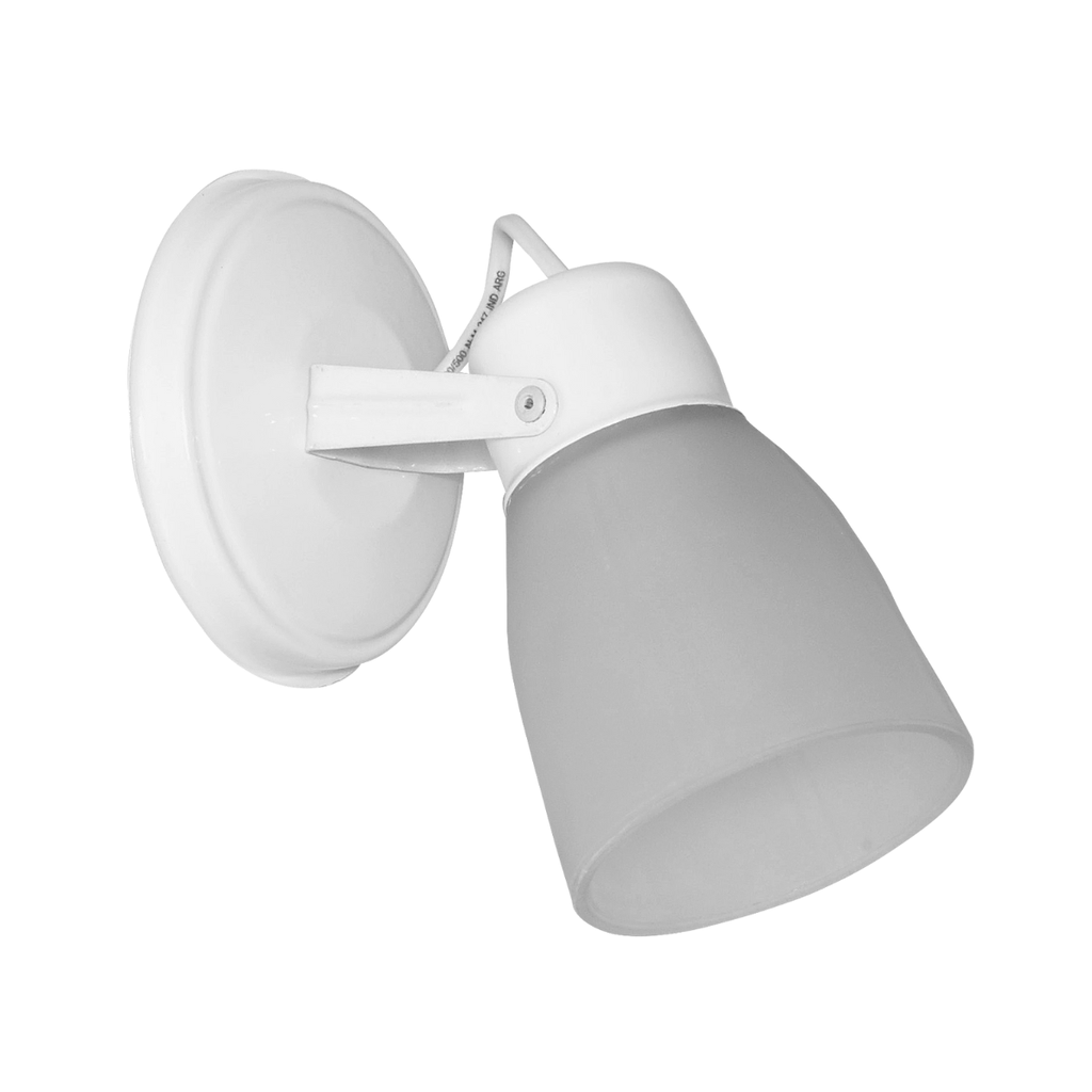 Spot de 1 luz "GARRA" con tulipa satinada BLANCO