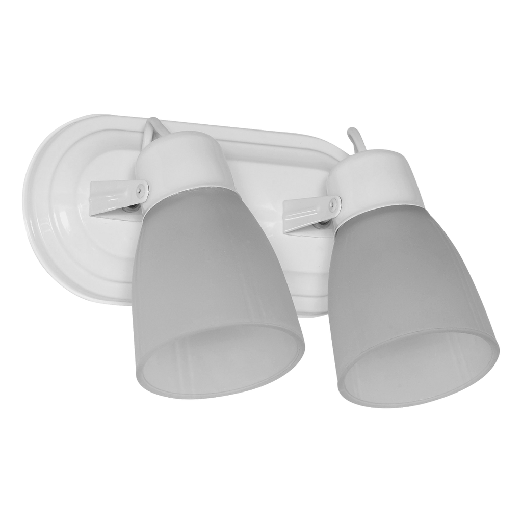 Spot oval de 2 luces "GARRA" con tulipa satinada BLANCO