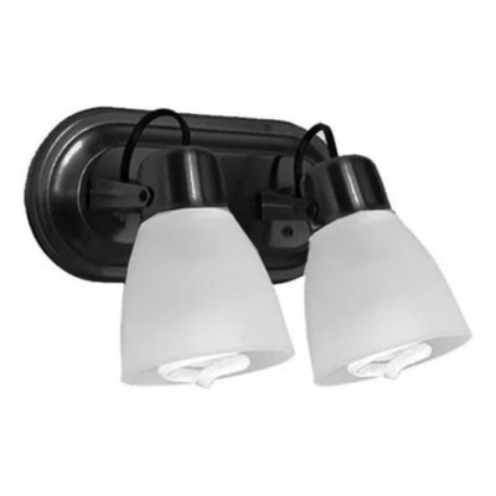 Spot oval de 2 luces "ALBA" con tulipa satinada NEGRO BRILLOSO