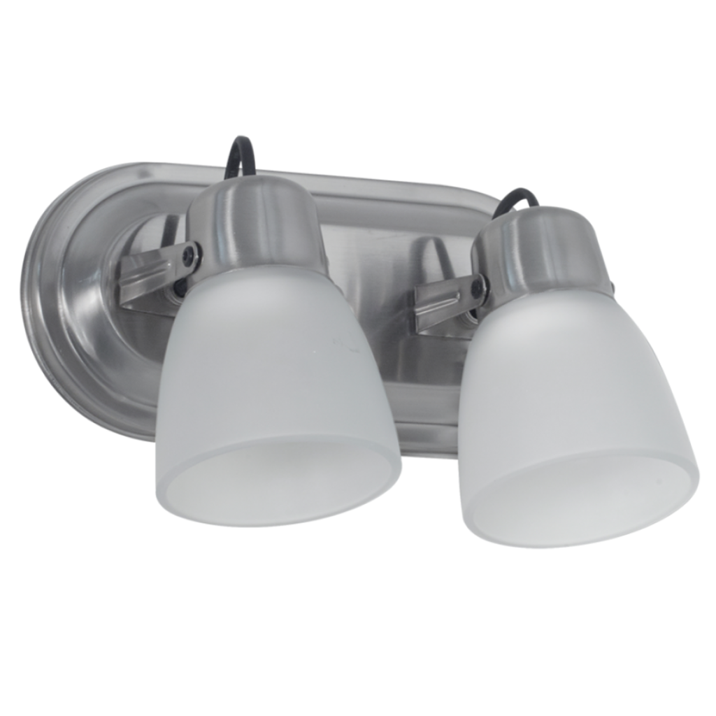 Spot oval de 2 luces "ALBA" con tulipa satinada PLATIL