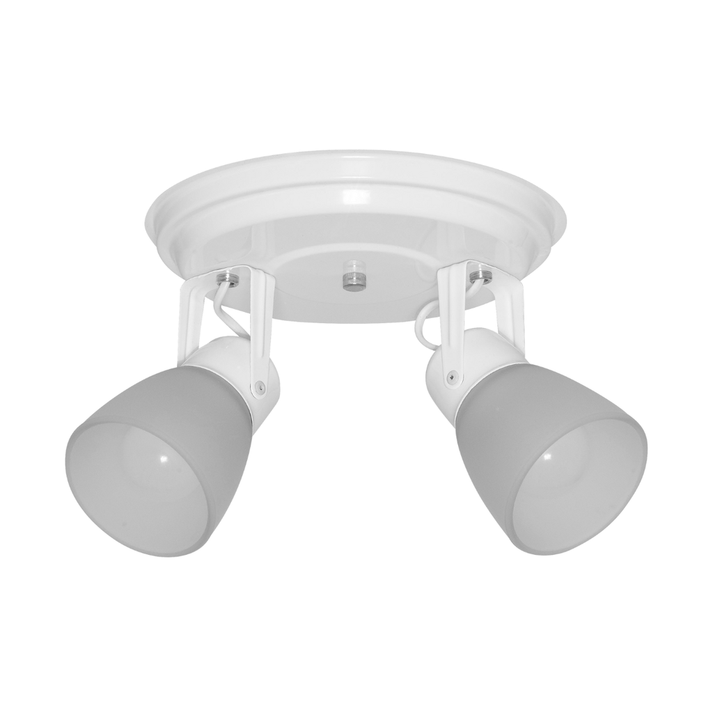 Spot redondo de 2 luces "ALBA" c/tulipa satinada BLANCO