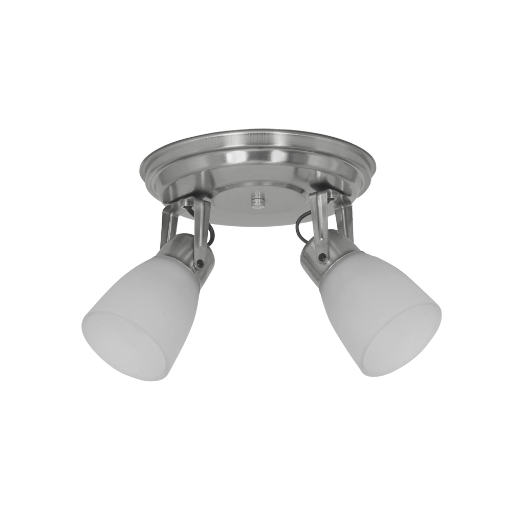 Spot redondo de 2 luces "GARRA" c/tulipa satinada PLATIL