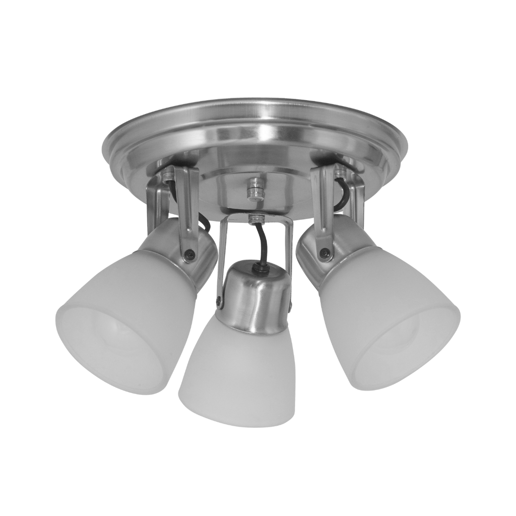 Spot redondo de 3 luces "ALBA" c/tulipa satinada PLATIL