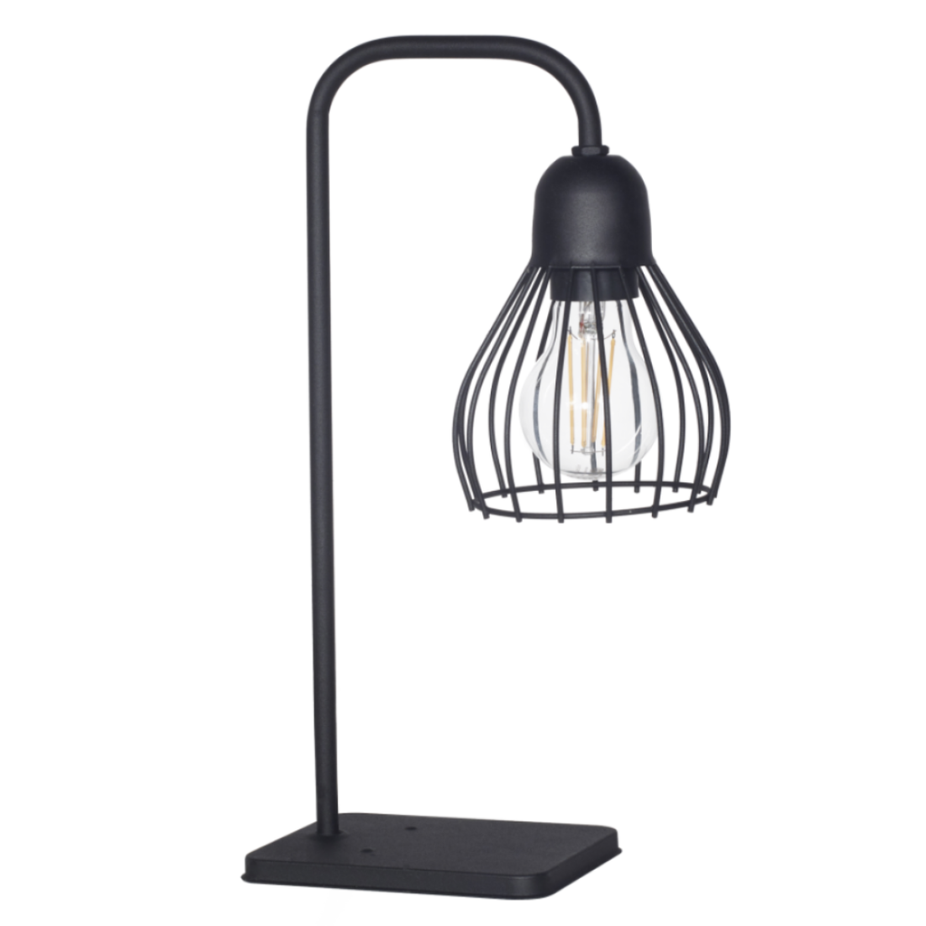 Velador "PORTO" jaula (Ancho:123 x H: 382mm) NEGRO TEXT