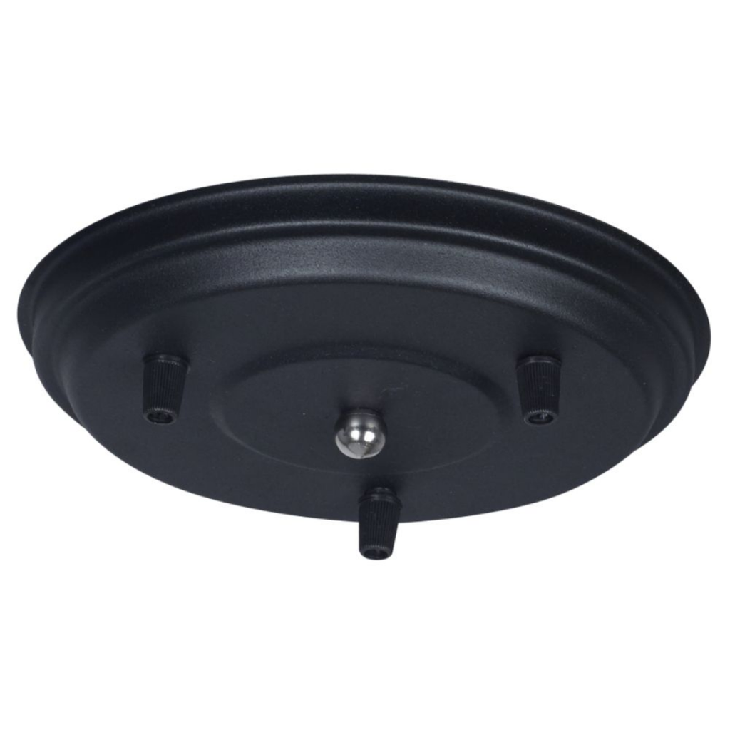 Plato p/colgante de 3 luces s/cable NEGRO TEXT