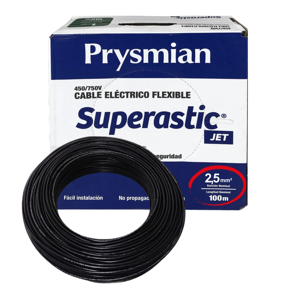 Cable unipolar 2,50 mm Negro Prysmian