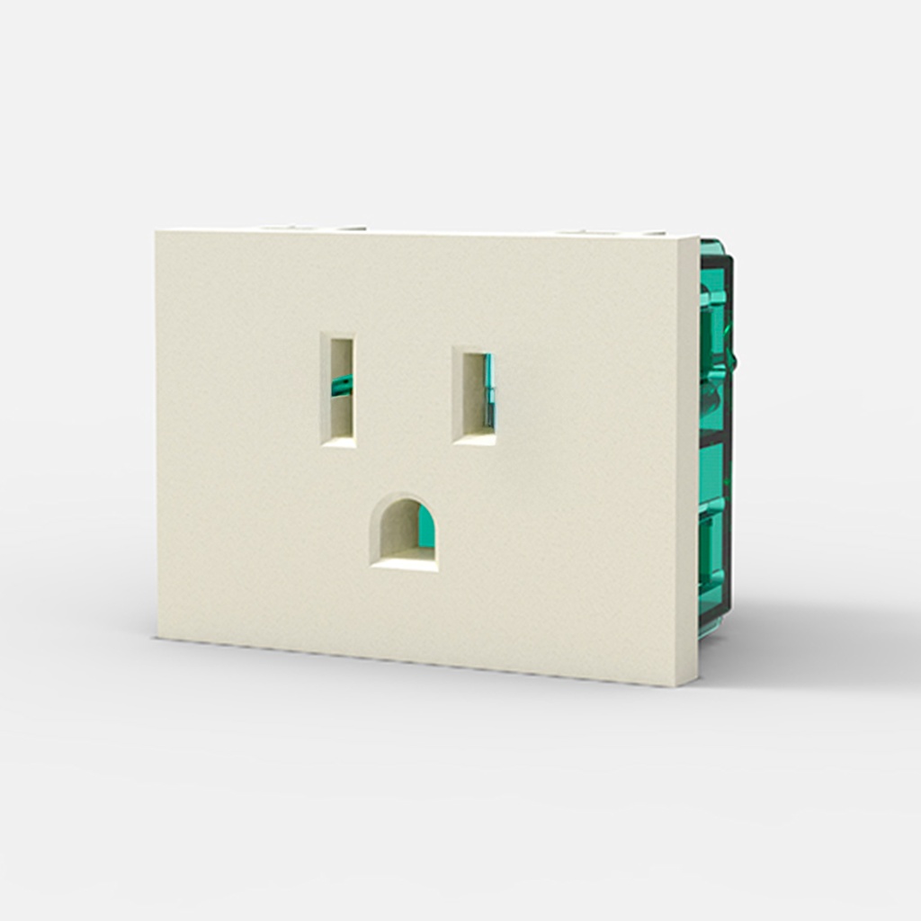 MODULO TOMA TIPO AMERICANO C/TIERRA - BLANCA