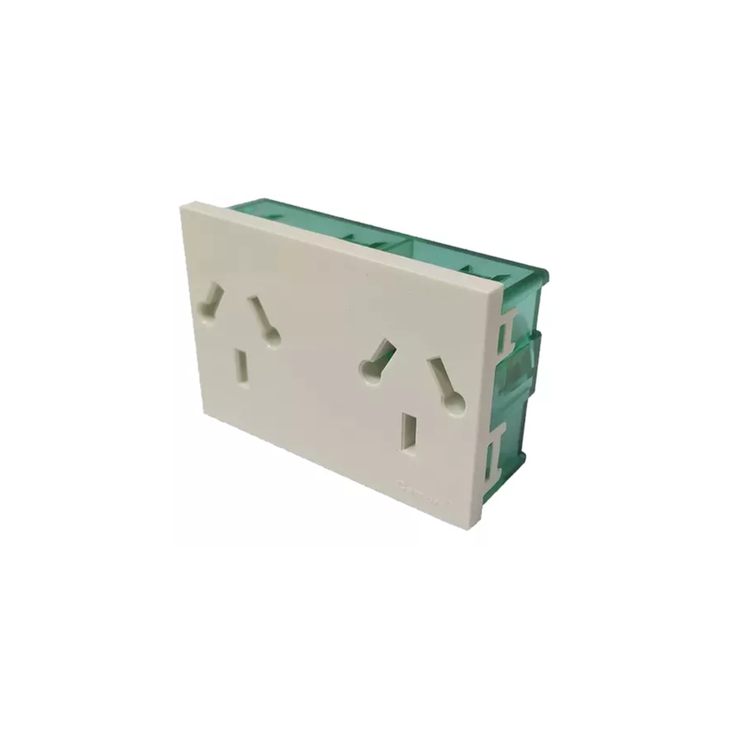 MODULO TOMA BIP.COMB. C/TIERRA DOBLE "PREFIT" - BLANCA