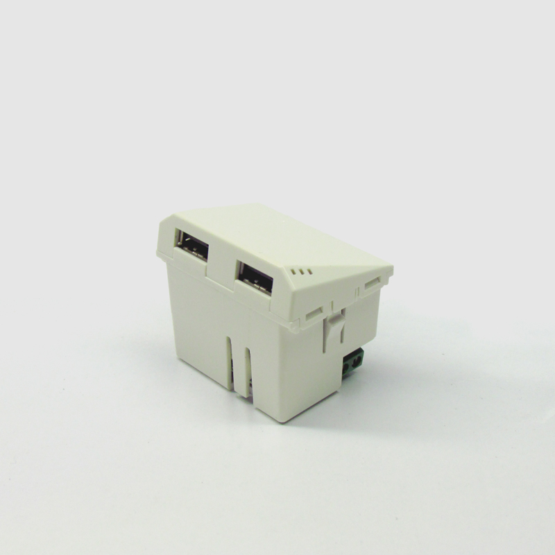 Dis-MOD.CARGADOR USB DOBLE 220v BLANCO 2,3 A. EN C/PUERTO - BLANCA