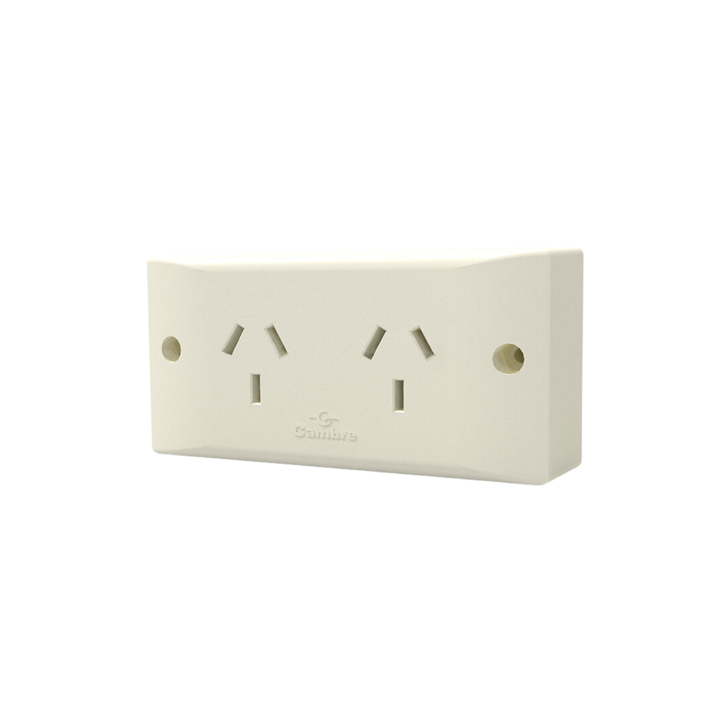 TOMA DOBLE EXTERIOR - C/SIST. PREFIT - BLANCO