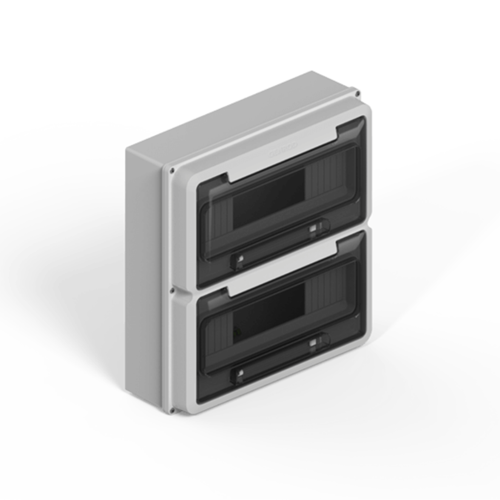 Caja IP65 p/24 polos DIN  - gris