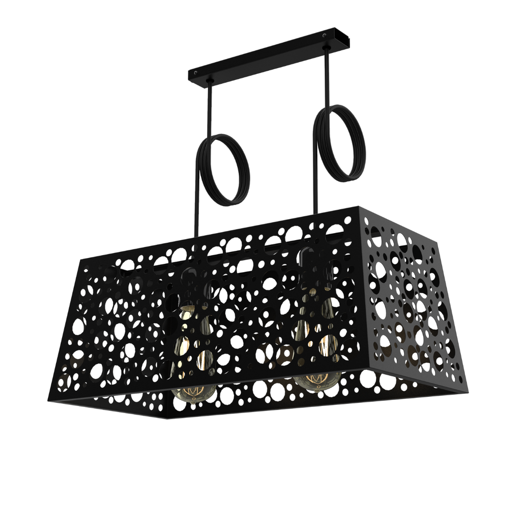 HOLE02. COLGANTE CHAPA NEGRO PIRAMIDE. 1 LUZ