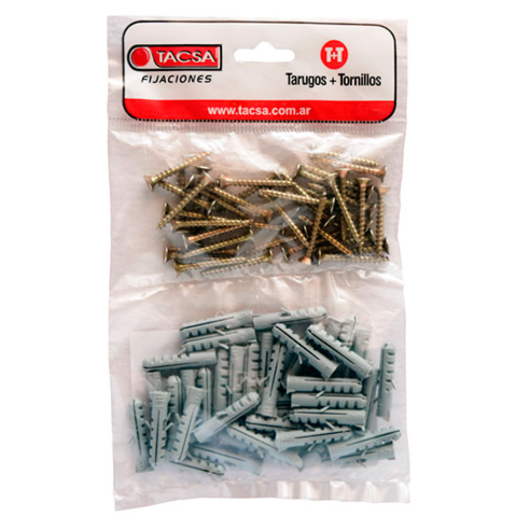 Kit tarugo standard + tornillo fix - 22mm Ø mecha 5mm tornillo 3mm a 4mm - x bolsa de 50 kits