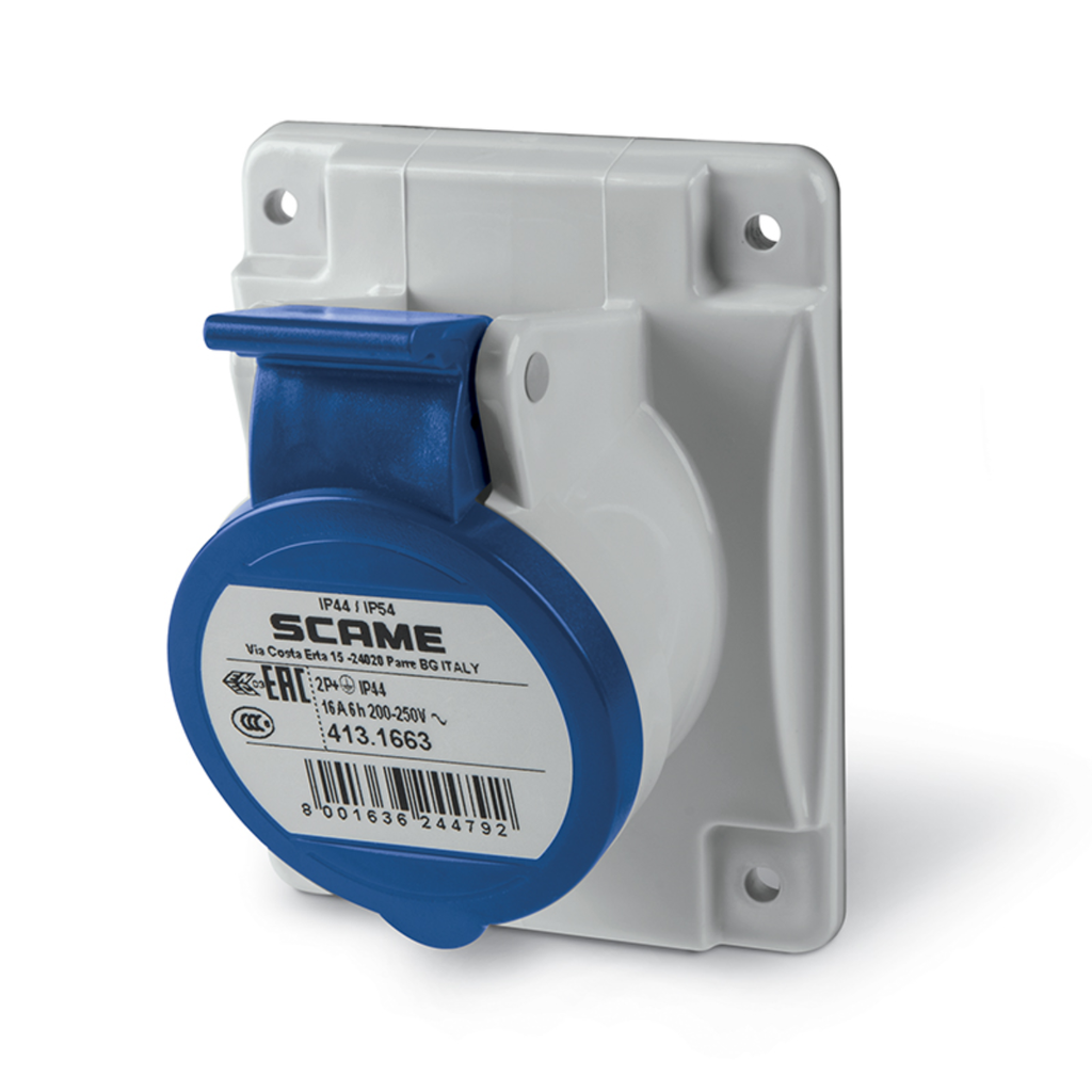 BASE IP44 2P+T 16A 200-250V 6H