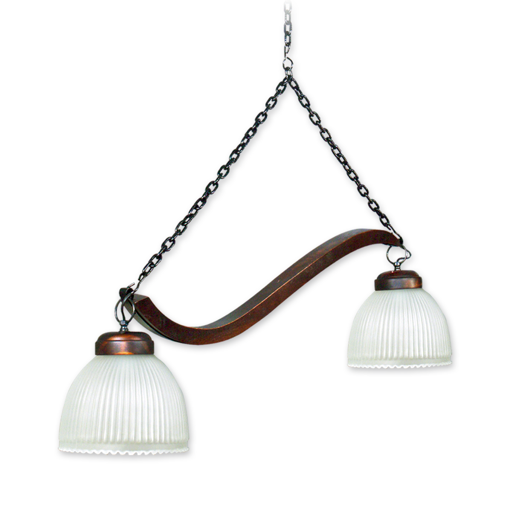 COLGANTE 2 LUCES YUGILLO MADERA RUSTICA SALVAVISTA 20 CM 410/2