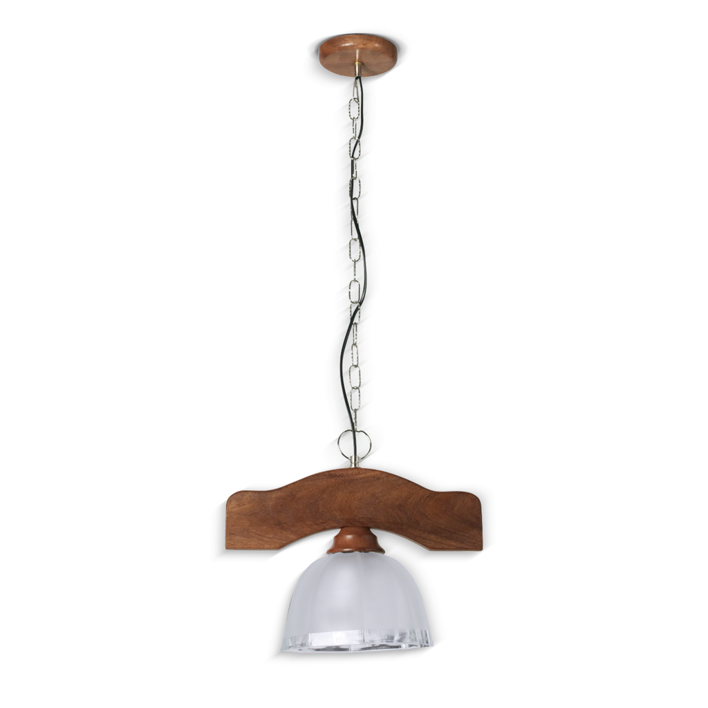 BALANCIN 1 LUZ ALGARROBO ENCERADO TULIPA OCTOGONAL 1249/1