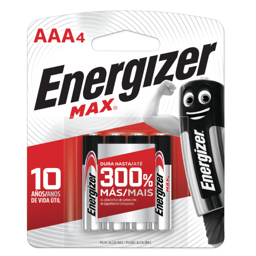 Pila Alcalina Energizer AAA E92 Blister x4