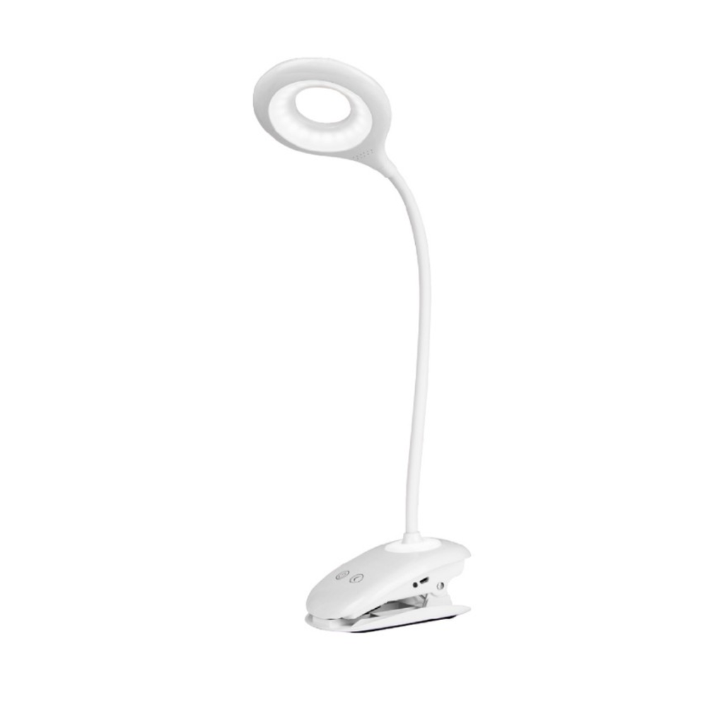 SARLI BROCHE - LÁMPARA DE ESCRITORIO FLEXIBLE LED 5W BLANCO CON BROCHE