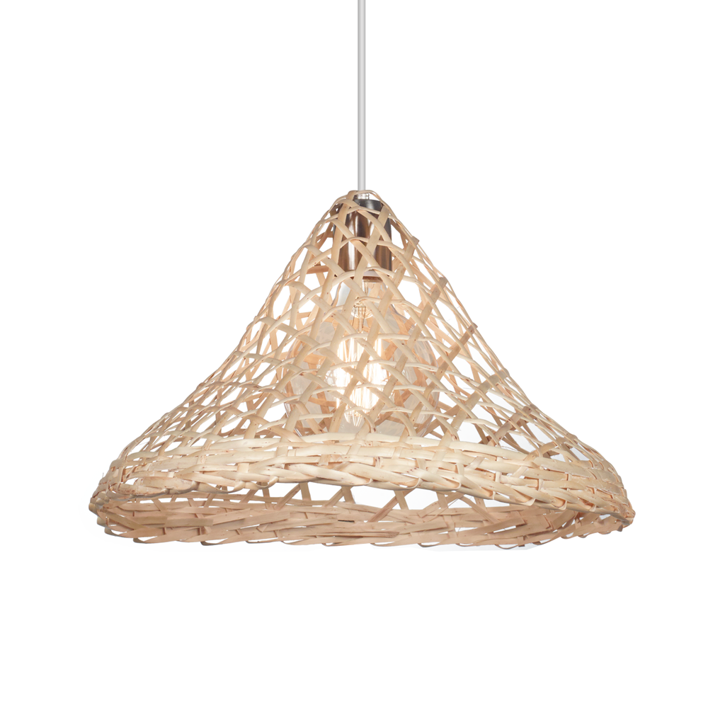 GORRO CHINO DE 40 CM DE DIAMETRO EN MIMBRE NATURAL 27CM ALTO