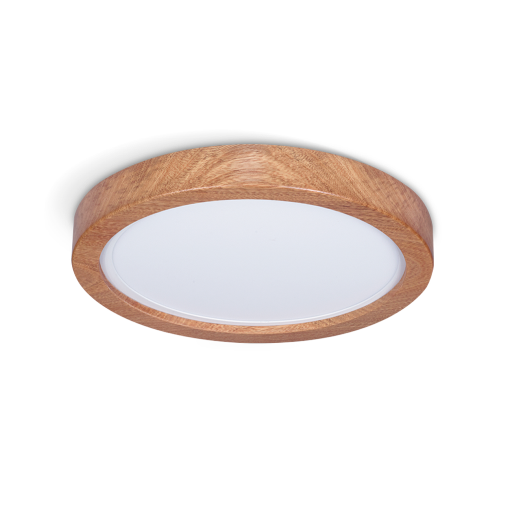 PANELES DE MADERA CIRCULAR DE 32 CM DE DIAMETRO CON LUZ FRIA O CALIDA DE 24W. UNICAMENTE EN MADERA DE ROBLE