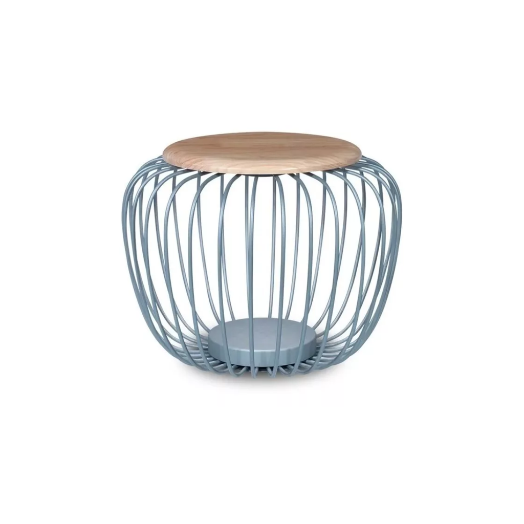 Mueble grande de hierro color gris y madera con led de 7.2W