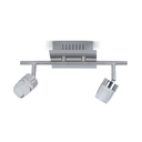 Spot 2L base platil; tulipa acrilico en led 2x5w