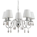 Dis-Araña 5L cromo con cairel y pantalla de tela para E27