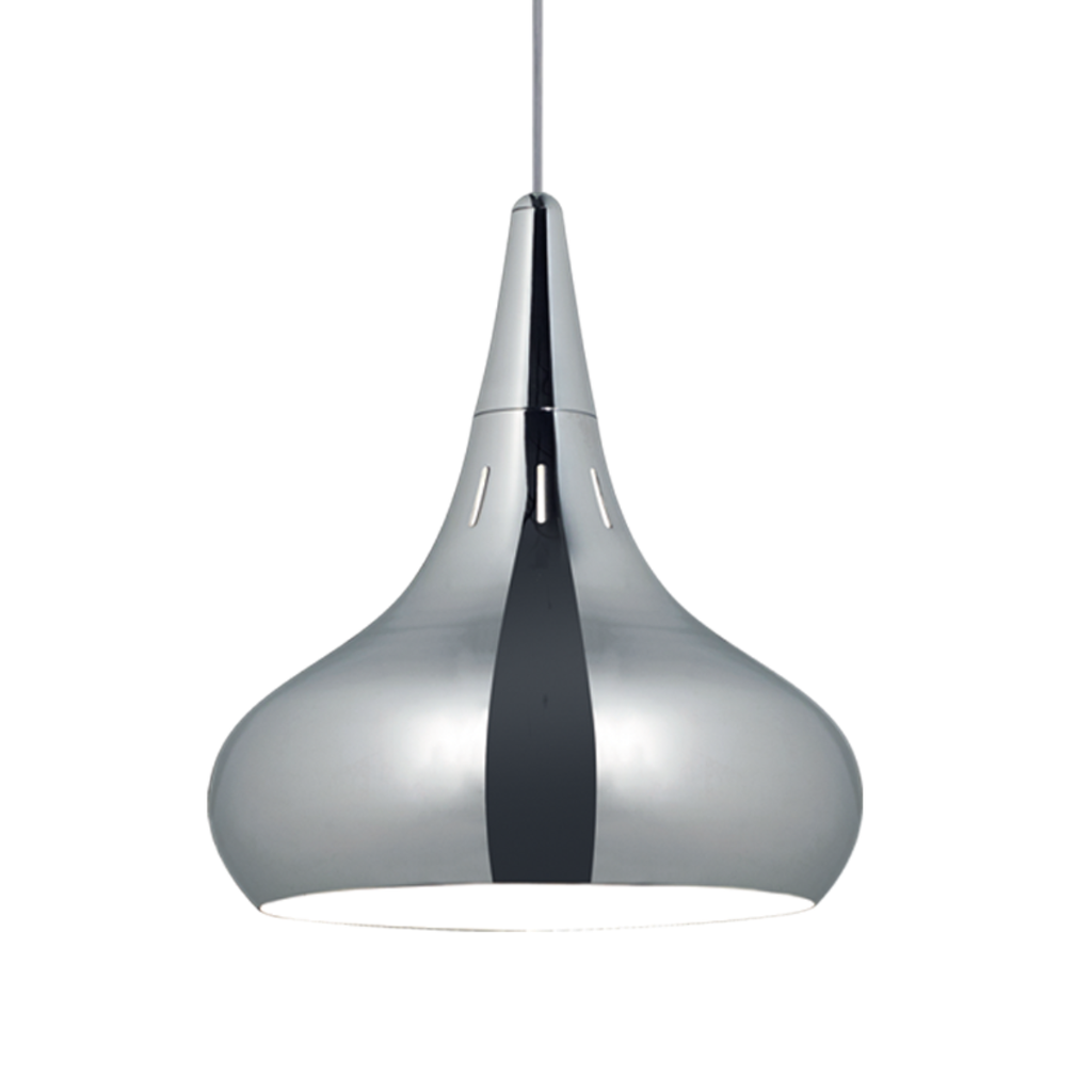 Colgante de chapa cromo; ø43cm para E27