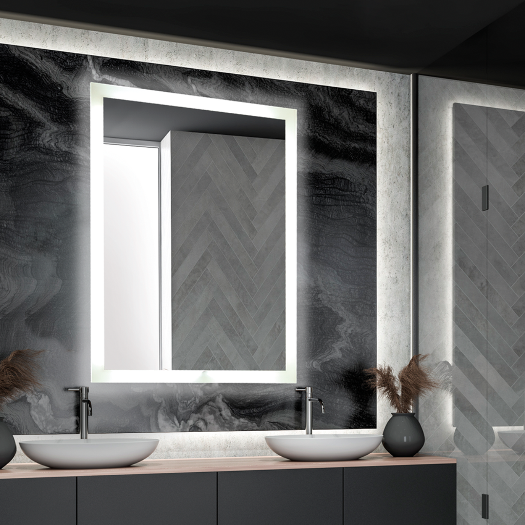 Espejo Rect./Vertical 60x80 cm, luz calida; touch, 24w