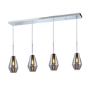 Colgante de 4L con tulipas vidrio tubular gris