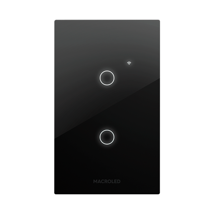 Tecla smart 10A 2 canales Macroled negro