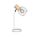 Velador  de chapa y madera con cabezal rejilla para E27 