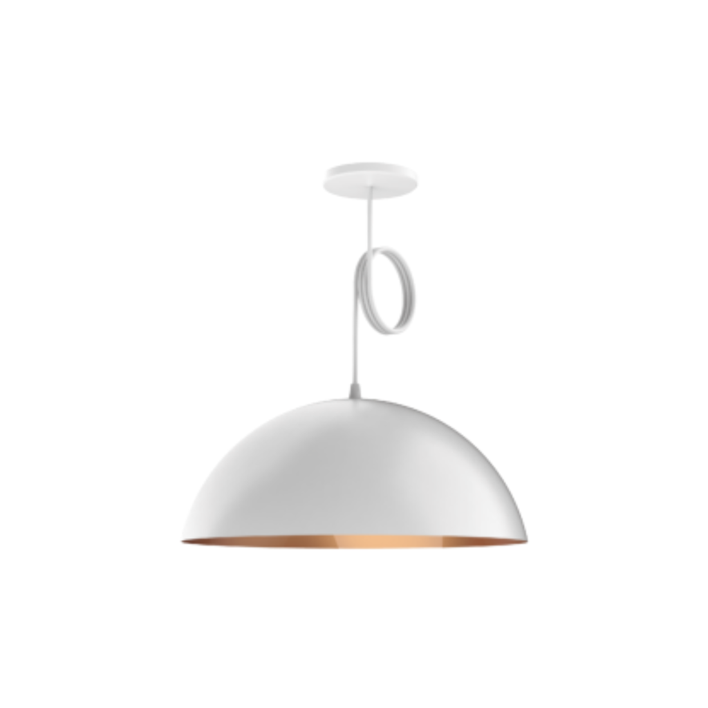 BELL06. COLG 1 LUZ 40CM BLANCO-COBRE