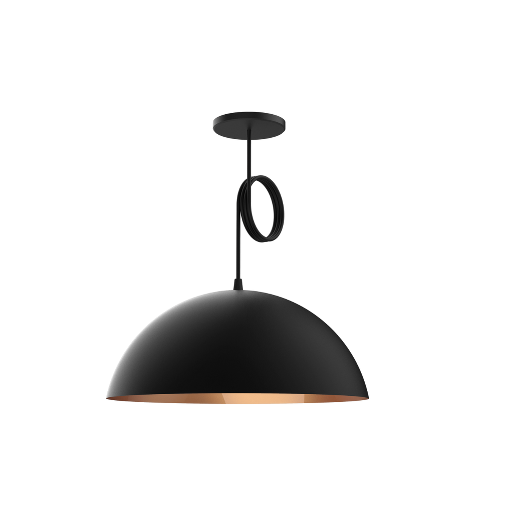 BELL06. COLG 1 LUZ 40CM NEGRO-COBRE