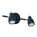 Spot de chapa de 2 luces Negro para Gu10