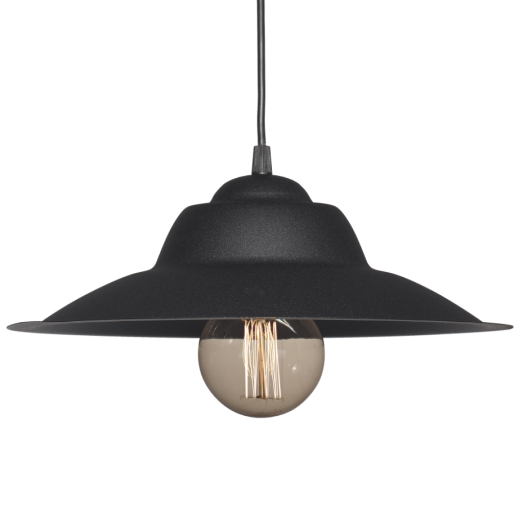 Colgante de chapa dia. 32 cm. negro texturado