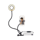 ARO A LED CON BRAZO FLEXIBLE Y CLIP SUJETADOR - 12W - USB 5V - Luz Cálida/Natural/Día - Dimerizable - Plástico / Aluminio