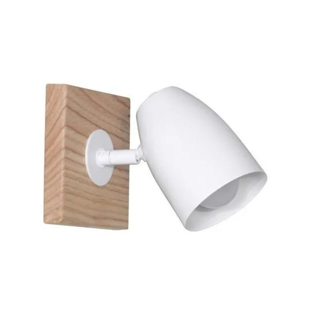 Dis-APLIQUE DE MADERA PARAÍSO CON MOVIMENTO Y CABEZAL DE CHAPA EN BLANCO E27 BASE DE 12X12